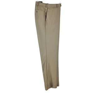 Dress Pants Portfolio Trousers Flat Front Bar & Hook Closure Tan Men's Size 34x3